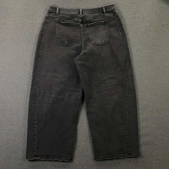 Spanx Barrel Leg Jeans Plus size 1X Stretch Denim Black High Rise 21593R - Picture 4 of 8